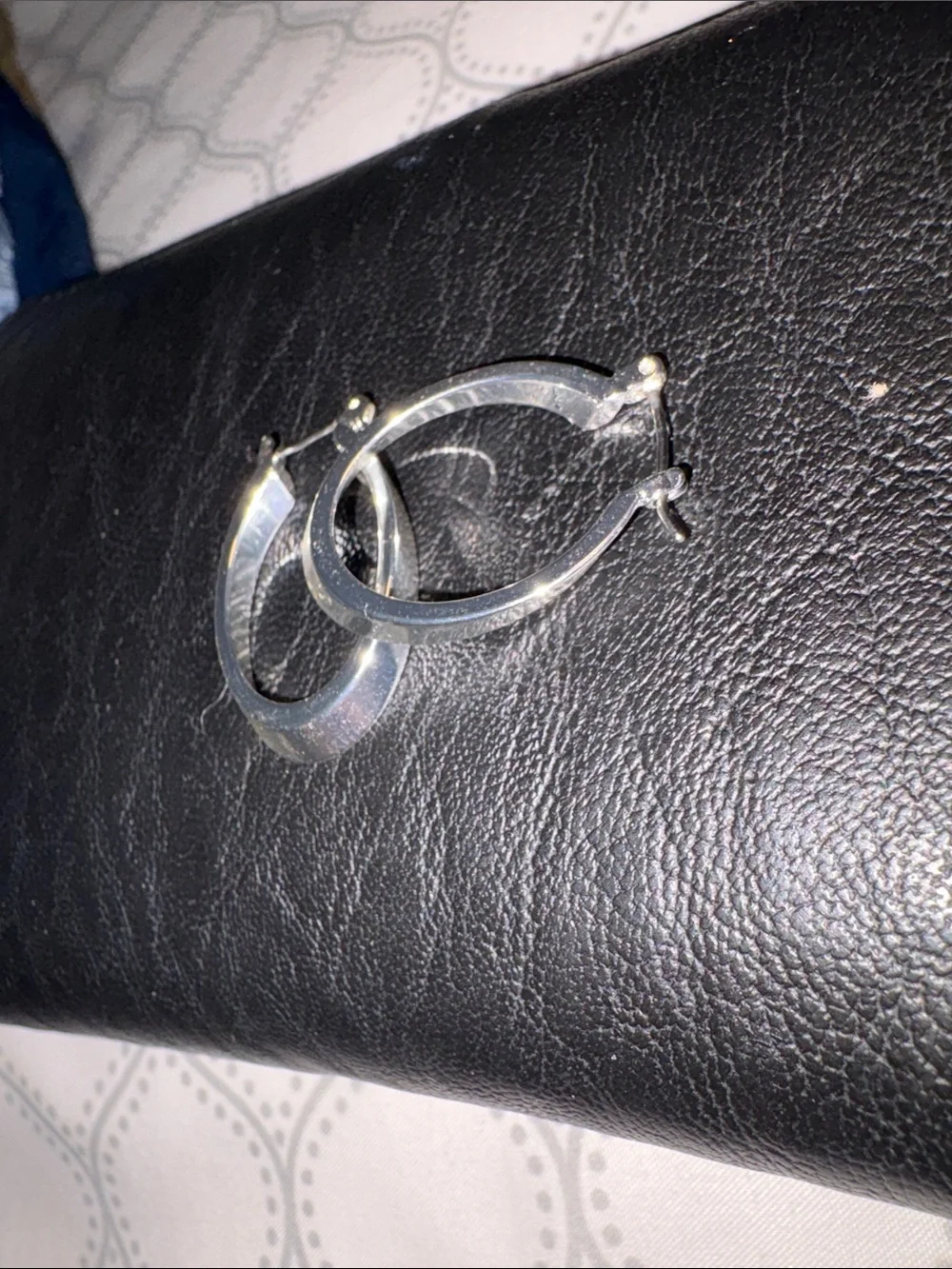 Charter Club Shiny Silver Oval Hoop Earrings